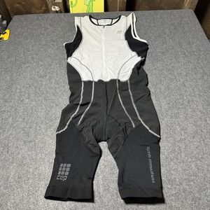 CEP Mens Black White Biking Cycling Padded Bib Overalls Sz IV (L) Outdoor